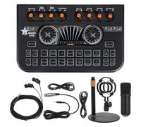 PATKAW Ensemble D’équipement pour Podcast, Table de Mixage Audio Microphone, X3-bm700 X3, Métal et Plastique, Noir, Enregistrement et Karaoké, Plug and Play