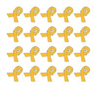PATKAW Épingles en Alliage Jaune Ruban Émaillé, Broches de Sensibilisation Caritative Élégantes pour Activités de Team Building et Dons, Lot de 20 Pièces