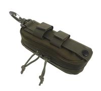 PATKAW Étui à Lunettes et Clip Portable Tactique Rigide en Nylon Vert Olive avec Système Molle, Protection Antichoc Étui de Voyage Compact pour Lunettes de Soleil, Randonnée et Usage