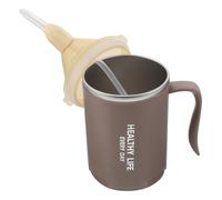 PATKAW Gobelet à Paille en Acier Inoxydable 400ml Anti-fuite Léger pour Dysphagie Adapté aux Patients Alités et Personnes Âgées