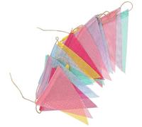 PATKAW Guirlande en Lin Coloré Décoration Suspendue de Fanions Triangulaires Longueur Ajustable, Style Élégant pour Fêtes et Jardins pour Mariage ou École