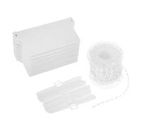 PATKAW Kit de Réparation pour Stores Verticaux 89 Mm Blanc en Plastique Plaques de Lestage et Chaîne Perle 10 M pour Installation Rapide en DIY Chambre