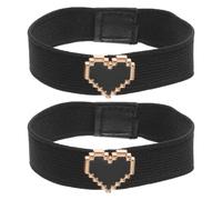 PATKAW Lanières Élastiques Anti-Desserrage pour Chaussures Plates Fille Lanières Décoratives Cœur Ornement Noires Maintien Mocassin Confortable et Ajustable Accessoires Chaussures