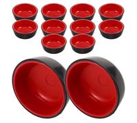 PATKAW Lot de 12 Bols à Condiments Miniatures en Plastique Rouge et Noir 4,5 CM pour Scènes Créatives et Vaisselle de Maison de Poupée