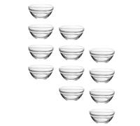 PATKAW Lot de 12 Bols en Verre pour Pudding, Surface Lisse, Forme Ronde, Capacité 75 Ml, Résistants à Haute Température, Faciles à Ranger pour Dessert Maison
