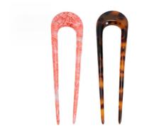 PATKAW Lot de 2 Pinces à Cheveux en Acétate Forme en U Ondulée, Style Vintage Élégant, Méthode Facile D'utilisation, Maintien Ferme pour Chignon Danse Classique Fille