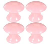 PATKAW Lot de 4 Masseurs Faciaux en Résine Rose de Champignon Outil Gua Sha pour Modelage du Visage Massage Esthétique Portable Soins Peau pour Relaxation et Éclat