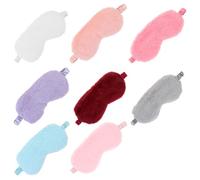 PATKAW Lot de 8 Masques de Sommeil Pelucheux Doux et Occultants, Aide Sommeil et Soulagement Pression Oculaire, Voyages en Train Couleur Aléatoire