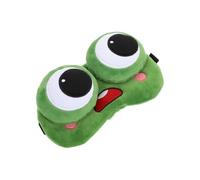 PATKAW Masque Yeux de Dessin Animé Grenouille Vert Gel et Peluche, Bande Élastique Confortable, pour Dormir Profondément en Intérieur ou Camping