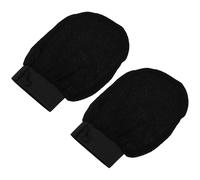 PATKAW Moufles Exfoliants Effet Massage Solide Bain en Viscose Noire 1 Paire pour Éliminer Cellules Mortes Lors Bain