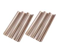 PATKAW Moule à Français en Acier Carbone 2pcs Antiadhésif Design Perforé 3 Rainures pour Cuisson de Baguettes la Maison, Pâtisserie
