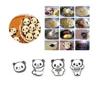 PATKAW Moules à Biscuits Non Adhérent Panda en Plastique Ensemble de 4 pour Fondant et Bonbons, pour Fêtes D'anniversaire et Pâtisserie DIY