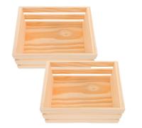 PATKAW Panier de Rangement Miniature en Bois 2pcs pour Maison de Poupée, Design Réaliste et Rustique, Construction Stable, pour Accessoires Miniatures et Scènes Décoratives