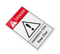 PATKAW Panneau D'avertissement de Zone Dangereuse Autocollant Léger en Papier Synthétique Pp pour Signalisation de Machines en Vie Quotidienne