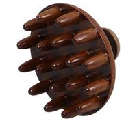 PATKAW Peigne de Massage en Bois Marron pour Cuir Chevelu Design Ergonomique et Forme Unique, Stimule les Points D'acupuncture et Favorise la Relaxation pour Hommes et Femmes