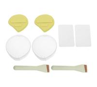 PATKAW Pinceau Plat Biseauté pour Fond de Teint Liquide Houppette à Poudre Palette de Mélange avec Spatule Applicatrice Visage Boîte de Rangement Blanche Kit Complet pour Maquillage