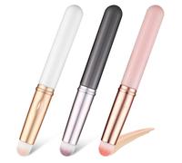 PATKAW Pinceaux Correcteurs 3 Pièces Couvercle pour Maquillage Précis, Mini Pinceaux à Lèvres Synthétiques, Manche Court, Usage Portable pour Retouches Visage et Yeux