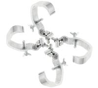 PATKAW Pinces métalliques pour éclairage 4 pièces argentées en aluminium, résistantes à la déformation, montage rapide sur structure d'éclairage pour projecteurs et DJ