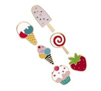 PATKAW Pins Glaces et Bonbons 6 Pièces Décorations de Mode Été pour Femmes Accessoires d'Épingle pour Vestes et Paquet à Thème Gourmand