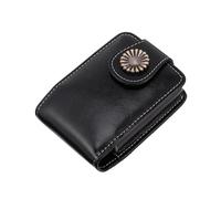 PATKAW Pochette à Rouges à Lèvres Portable en PU Noir avec Miroir Intégré, Design Simple et Élégant, pour Rangement Maquillage de Épouse ou Petite Amie