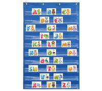 PATKAW Pochette Murale Transparente Poche Suspendue en Polyester Bleu et Rangement Pédagogique pour Éducation Préscolaire pour Salles de Classe Maternelles