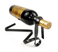 PATKAW Porte-Bouteille en Fer Noir Design Flottant pour Rangement Bouteille de Vin, Support Colonne Équilibré pour Restaurant et Maison