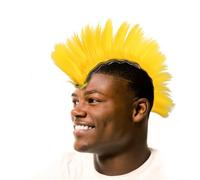 PATKAW Postiche D'halloween Facile à Installer en Plastique Jaune à Crête de Coq Couleur Vive, pour Performance et Fête Costumée