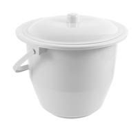 PATKAW Pot de Chambre Portable en Plastique Rond Compact avec Couvercle, Résistant à L'usure, Facile à Utiliser, pour Voyage et Usage Hospitalier