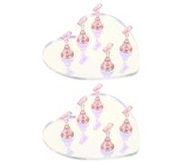 PATKAW Présentoir Magnétique pour Ongles Artificiels en Acrylique Support D’Entraînement Cœur 5 Pièces Rose Irisé Kit 2 Sets pour Manucure Nail Art et Pratique Professionnelle