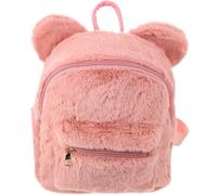 PATKAW Sac à Dos Décontracté en Peluche Rose pour Femmes Oreilles D'ours, Sensation Agréable et Multi-usage, Shopping Voyages