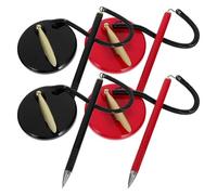PATKAW Stylos à Bille Chaîne avec Support Rond en Plastique et Design Élégant Ensemble de 4 pour Signature de Mariage pour Livres D'or et Invités