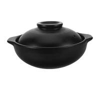 PATKAW Terrine de Cuisson 900ml en Argile Cuite, Pot avec Couvercle, Nettoyage Facile, Chauffe Rapide, Cuisson Riz et Plats Mijotés, Adapté la Cuisine Domestique