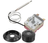 PATKAW Thermostat Réglable pour Four Électrique, Friteuse à Air Chaud et Chauffe-eau, Contrôle Précis de Température, 30-110°c, 2 Bornes à Sertir, Noir avec Capuchon, 1 Pièce, Usage