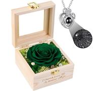 PatNlevs Coffret de Roses Eternelles pour Femme, Idéal pour Maman, Petite Amie, Epouse et Plus Encore, Idéal pour Un Anniversaire, Un Anniversaire de Mariage, Fête des Mères (Vert)