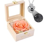 PatNlevs Coffret de Roses Eternelles pour Femme, Idéal pour Maman, Petite Amie, Epouse et Plus Encore, Idéal pour Un Anniversaire, Un Anniversaire de Mariage, Fête des Mères (Champagne)