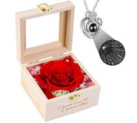 PatNlevs Coffret de Roses Eternelles pour Femme, Idéal pour Maman, Petite Amie, Epouse et Plus Encore, Idéal pour Un Anniversaire, Un Anniversaire de Mariage, Fête des Mères (Rouge)
