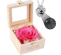 PatNlevs Coffret de Roses Eternelles pour Femme, Idéal pour Maman, Petite Amie, Epouse et Plus Encore, Idéal pour Un Anniversaire, Un Anniversaire de Mariage, Fête des Mères (Rose)