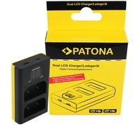 PATONA 1713 Chargeur Double LCD USB pour OM System OM-1 BLX-