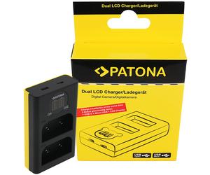 PATONA 1713 Chargeur Double LCD USB pour OM System OM-1 BLX-
