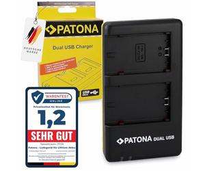 PATONA 1927 - Chargeur de Batterie NP-FZ100 (Dual USB) Compatible avec Sony Alpha ILCE 7 III Alpha 7c Alpha 7R III IV V Alpha 7S III Alpha 9 9II 9R 9S ZV-E1