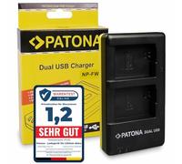 PATONA 1964 - Chargeur NP-FW50 Compatible avec la Batterie Sony (USB Dual)