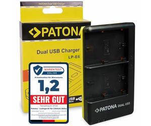 PATONA 1968 Chargeur Compatible avec Batterie Canon LP-E6 LP-E6N LP-E6NH pour XC10 XC15 EOS R7 R6 R5 EOS 5D Mark II III 60D 70D 80D 90D