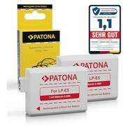 PATONA 2X Batterie pour Canon LP-E5 LPE5 Battery Pack 850mAh 7.4V 6.3Wh