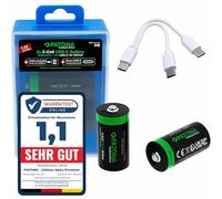 PATONA 2X Premium Batteries 3450mWh 1.5V USB-C LR14 Baby C Piles Rechargeables avec câble-USB-C 1-à-2 pour radios, Lampes de Poche et éclairage