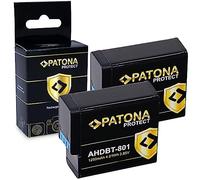 PATONA 2X Protect AHDBT-801 Batterie 1250mAh / 3.85V Compatible avec GoPro Hero 8 7 6 5 AHDBT801 AHDBT-701 AHDBT-501 AABAT-001 ASST1 CHDHX-501