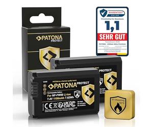 PATONA 2X Protect Batterie NP-FW50 1100mAh avec boîtier de Protection V1 Compatible avec Sony Alpha 7 A5000 A6000 A6300 A6400 A6500 A7 A7S A7R A7II DSC RX10 Mark II III IV RX1R III RX1RM3 NEX 3 5 6