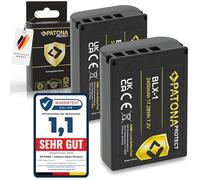 PATONA 2X Protect BLX-1 Batterie 2400mAh Compatible avec Olympus Om-1 Om-3 OM1 OM3 BLX1 BL-X1 BL X1 BLX 1 avec capteur NTC et boîtier V1 résistant à la Chaleur, Ignifuge