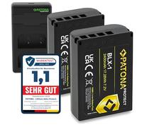 PATONA 2X Protect BLX-1 Batterie 2600mAh avec USB-C Chargeur PD Performance Compatible avec Olympus Om-1 OM1 Om-3 OM3 BLX1 BL-X1 BL X1 BLX 1, Batterie de Rechange Ignifuge et résistant à la Chaleur