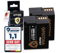 PATONA 2X Protect DMW-BLC12 DMW-BLC12E Batterie 1100mAh Compatible avec Panasonic Lumix DMC FZ200 FZ300 FZ330 FZ1000 FZ2000 G5 G6 G7 G70 G81 G85 G91 GH2 GX8 GX8A GX8H GX8K DMWBLC12 DMW BLC 12 E