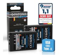 PATONA 2X USB-C Platinum Batterie pour Olympus BLS-5 BLS-50, 1050mAh | Batterie pour E-450 OM-D E-M10 Mark II III IV Pen E-P3 E-PL2-E-PL9 Pen PM1 PM2 Stylus 1-, recharge directe